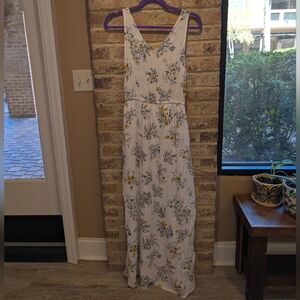 Lucky Brand Floral Maxi Dress in White and Yellow